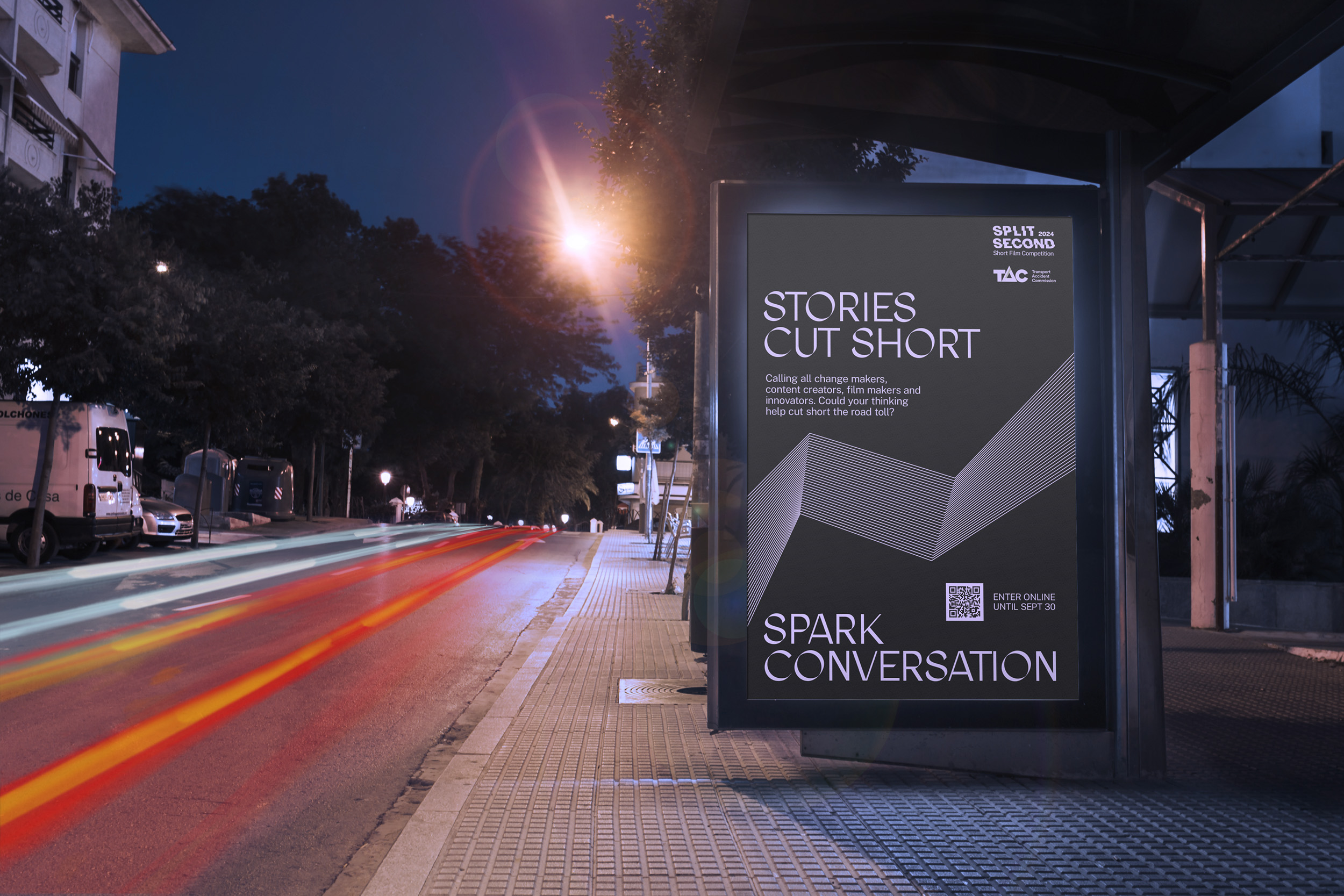 Split Second Direction 2, bus shelter advertisement